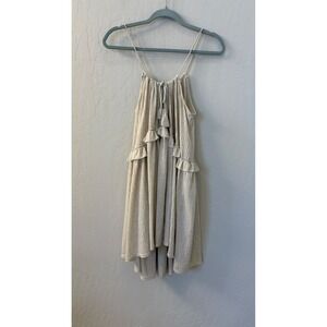 Free People Beach Rosaline‎ Tunic Dress Beige Coastal Summer Sz M